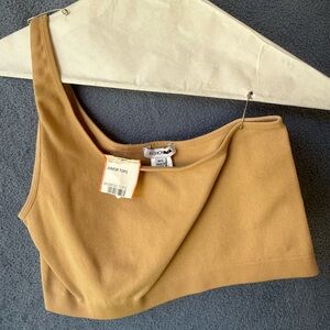 Fashion Nova Tan Asymmetrical Tank Top
